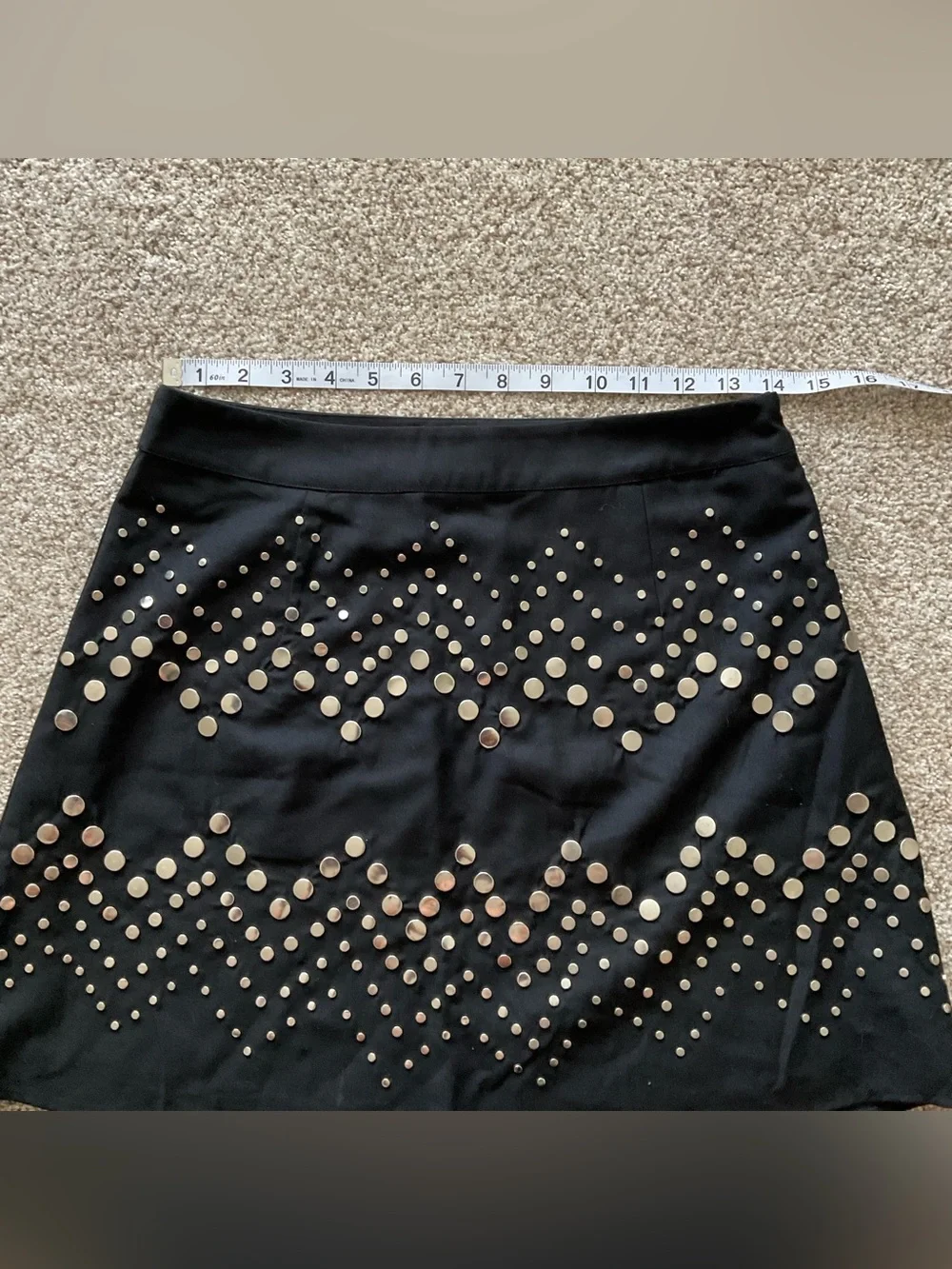Aqua Black A-Line Skirt with Silver Studs - Picture 5 of 7